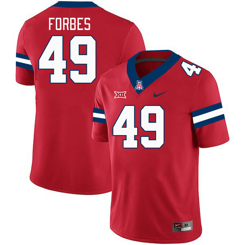 Men #49 Jordan Forbes Arizona Wildcats Big 12 Conference College Football Jerseys Stitched-Red